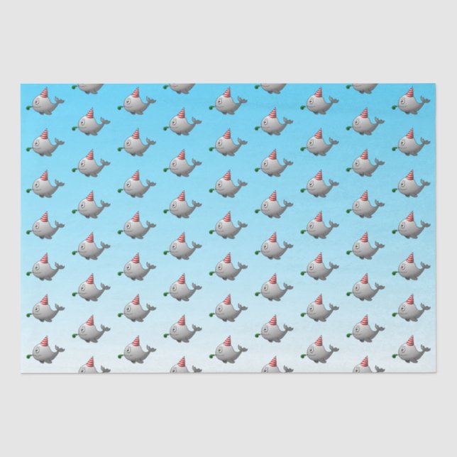 Niedlicher Party Whale Seidenpapier (Vorderseite)