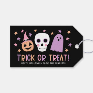 Niedlicher Pastell Halloween Trick oder Treat Whit Geschenkanhänger