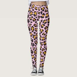 Niedlicher Pastell Pink Leopard Gold Glitzer Leggings