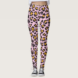 Niedlicher Pastell Pink Leopard Gold Glitzer Leggings
