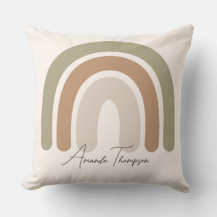 Niedlicher pastellfarbener mit Monogramm Regenboge Kissen