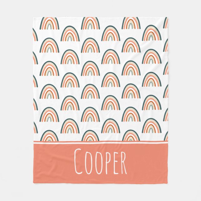Niedlicher pastellfarbener Regenbogen Fleecedecke (Vorderseite)