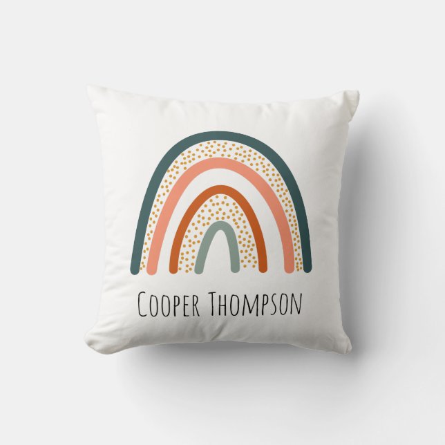 Niedlicher pastellfarbener Regenbogen Kissen (Vorderseite)