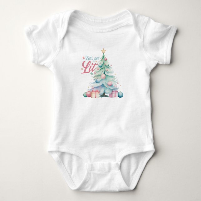 Niedlicher Pastelweihbaum Baby Strampler (Vorderseite)