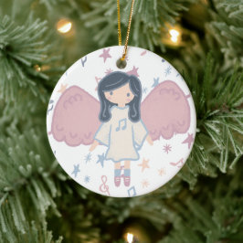 Niedlicher Pastor Weihnachtsgel Custom Year Keramik Ornament