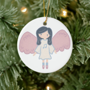 Niedlicher Pastor Weihnachtsgel Custom Year Keramik Ornament