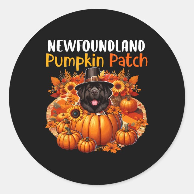 Niedlicher Patch Erntedank Pumpkins Fall Runder Aufkleber (Vorderseite)