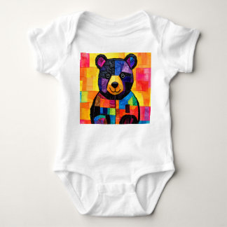 Niedlicher Patchwork-Bär Baby Strampler
