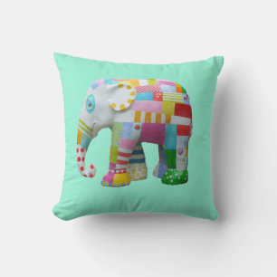 Niedlicher Patchwork-Elefant Retro-whimsical Kissen