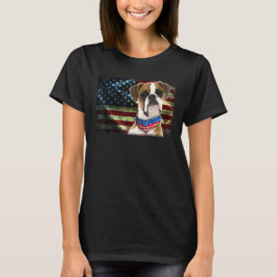 Niedlicher Patriotic Boxer American Flag Hunde Män T-Shirt