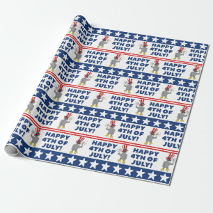 Niedlicher Patriotic Eaglet Happy 4. Juli Geschenkpapier