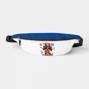 Niedlicher, patriotischer 4. Juli Hund/Welpe Bauchtasche