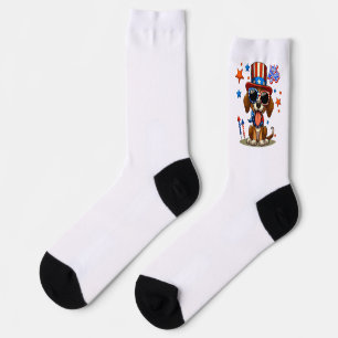 Niedlicher, patriotischer 4. Juli Hund/Welpe Socken