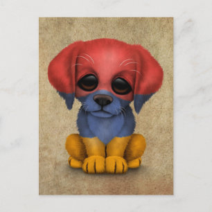 Niedlicher Patriotischer Armenischer Flaggenpuppen Postkarte
