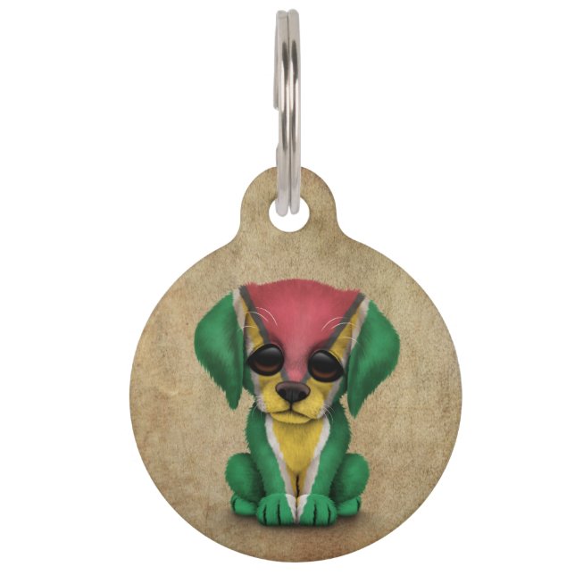 Niedlicher Patriotischer Guyanischer Flaggenpuppen Tiermarke (Vorderseite)