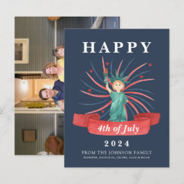 Niedlicher Patriotischer Rot Weiß und Blau 4. Juli Feiertagspostkarte