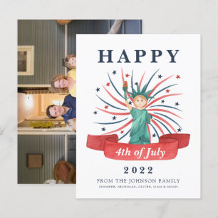 Niedlicher Patriotischer Rot Weiß und Blau 4. Juli Feiertagspostkarte