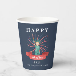 Niedlicher Patriotischer Rot Weiß und Blau 4. Juli Pappbecher