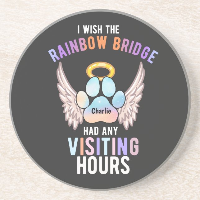 Niedlicher Päw-Hunde-Katze-Memorial Wings Getränkeuntersetzer (Vorne)