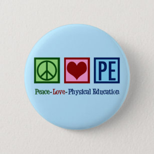 Niedlicher PE-Lehrer Friedens-Liebe Physische Bild Button
