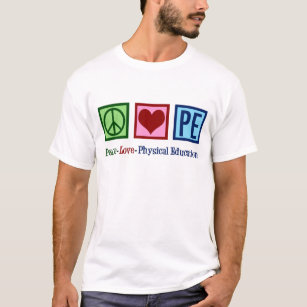 Niedlicher PE-Lehrer Friedens-Liebe Physische Bild T-Shirt
