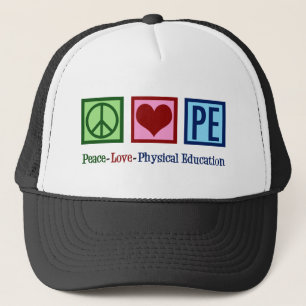 Niedlicher PE-Lehrer Friedens-Liebe Physische Bild Truckerkappe