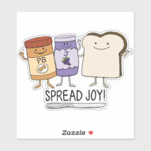 Niedlicher Peanut Butter & Jelly & Brot Spread Joy Aufkleber