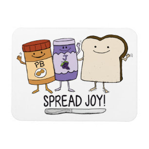 Niedlicher Peanut Butter & Jelly & Brot Spread Joy Magnet