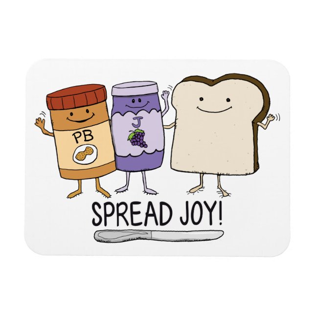 Niedlicher Peanut Butter & Jelly & Brot Spread Joy Magnet (Horizontal)