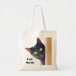 Niedlicher Peeking Cat Design Tote Bag Tragetasche
