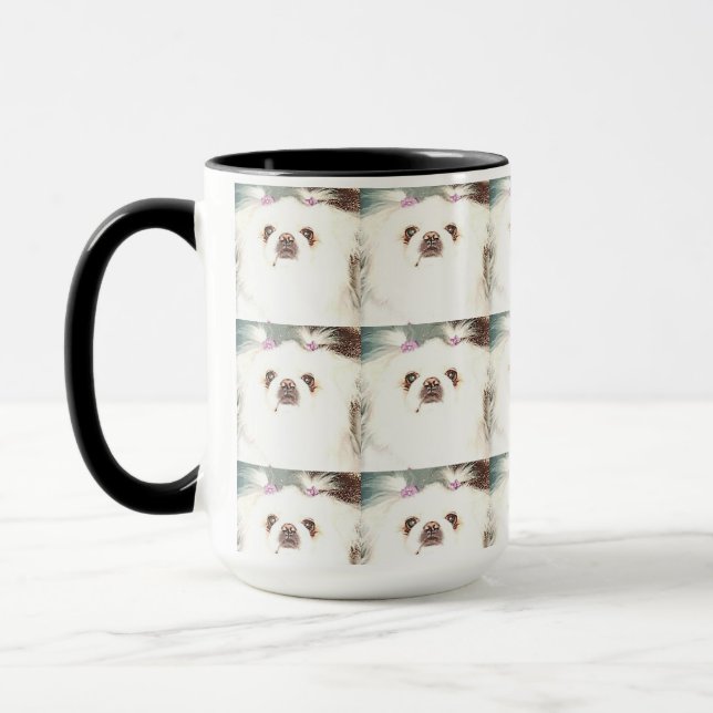 Niedlicher Pekingese Hund "Zucker" Tasse (Links)