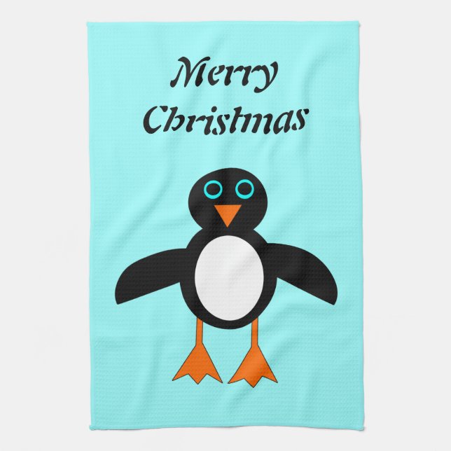 Niedlicher Penguin Anpassbarer Weihnachtsküchenzug Küchentuch (Vertikal)