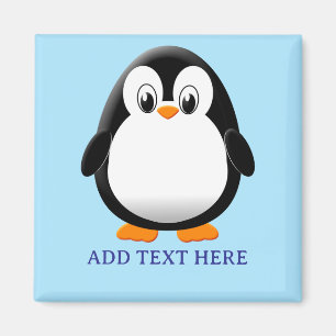 Niedlicher Penguin Cartoon Custom Blue Magnet