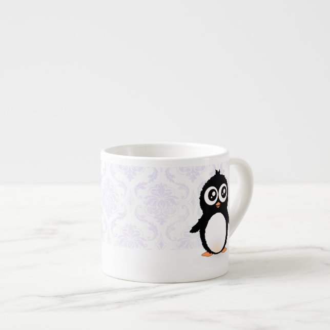 Niedlicher Penguin-Cartoon Espressotasse (Vorderseite Rechts)