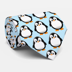 Niedlicher Penguin Cartoon Light Blue Krawatte