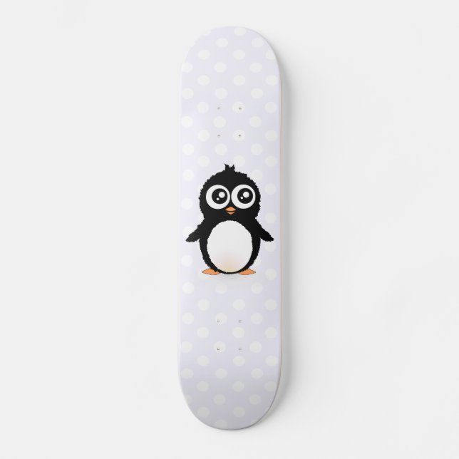 Niedlicher Penguin-Cartoon Skateboard (Vorderseite)