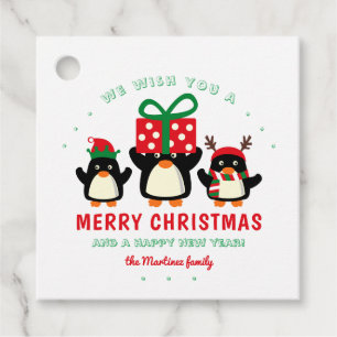 Niedlicher Penguin Frohe Weihnachten Geschenkanhänger