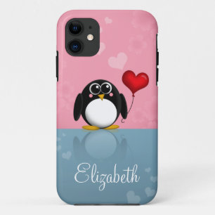Niedlicher Penguin-Herz-Ballon iPhone 5 Fall 11 Hülle