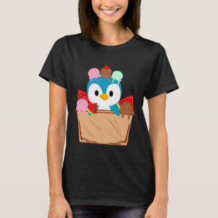 Niedlicher Penguin Ice Creme Liebe Zookeeper Tier  T-Shirt