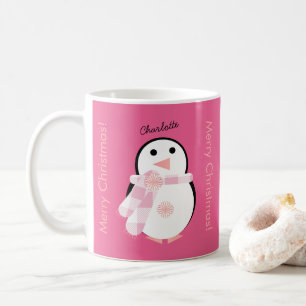 Niedlicher Penguin Personalisiert Frohe Weihnachte Kaffeetasse