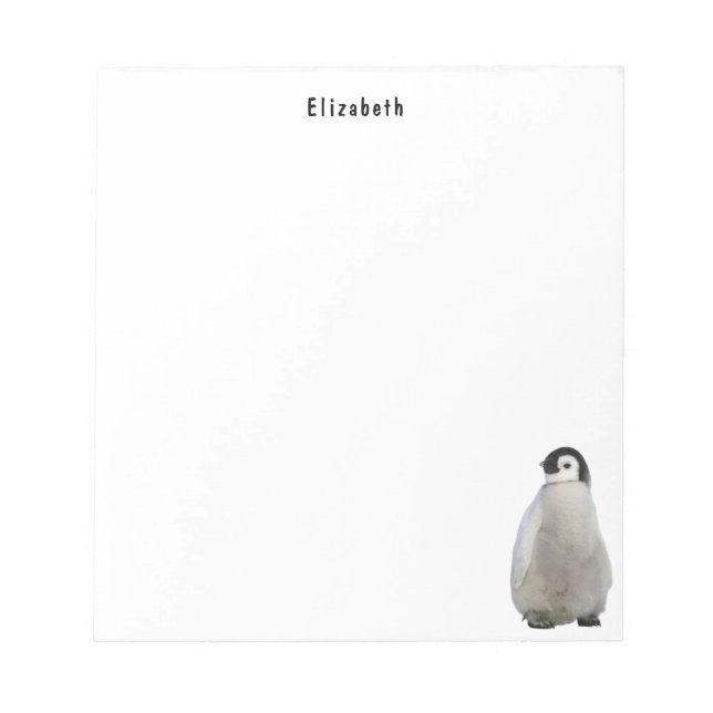 Niedlicher Penguin Personalisierter Name des Tiere Notizblock (Vorderseite)