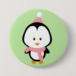 Niedlicher Penguin Round Button