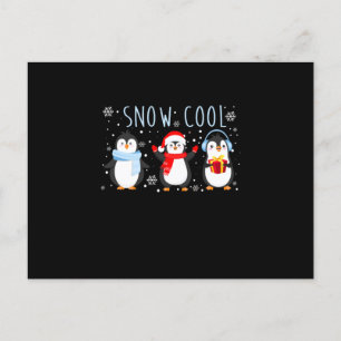 Niedlicher Penguin Schnee Cool Winterweihnachtsfes Einladungspostkarte