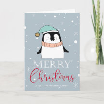 Niedlicher Penguin Weihnachts-Card-Cartoon-Stil