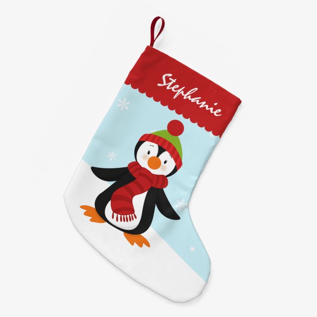 Niedlicher Penguin-WeihnachtsStrumpf Kleiner Weihnachtsstrumpf (Vorderansicht (hängend))