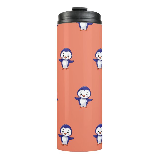 Niedlicher Penquetscher Thermosbecher (Vorderseite)