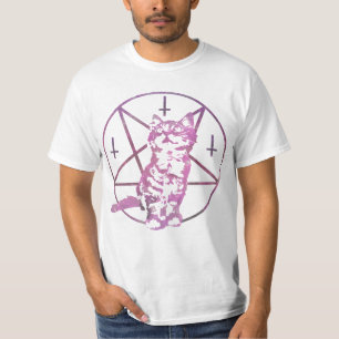 Niedlicher Pentagram-u. Kätzchen-T - Shirt