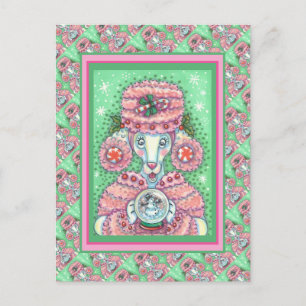 NIEDLICHER PEPPERMINIERPINKPUNKT UND SNOWGLOBE SNO POSTKARTE