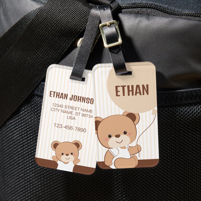 Niedlicher Personalisierter Baby Bear Gepäckträger Gepäckanhänger (Von Creator hochgeladen)