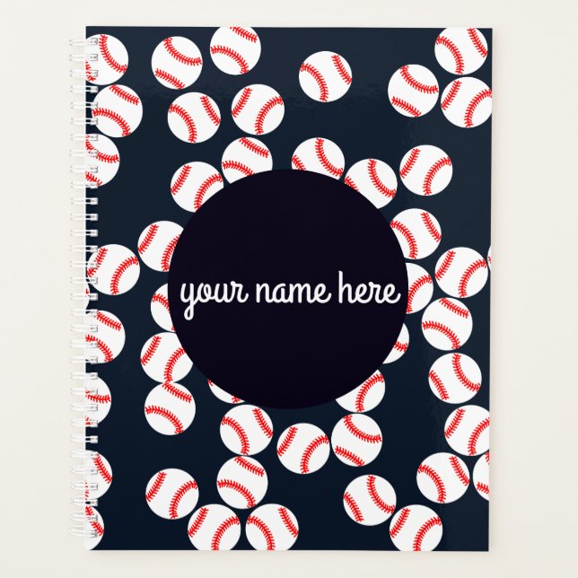 Niedlicher Personalisierter Baseballplaner Planer (Vorderseite)